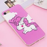 Voor iPhone SE 2020 & 8 & 7 Noctilucent IMD Horse Pattern Soft TPU Back Case Protector Cover