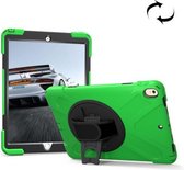 Voor iPad Pro 10,5 inch 360 graden rotatie pc + siliconen beschermhoes met houder en handriem (lichtgroen)