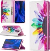 Voor Xiaomi Redmi 9 Gekleurde Tekening Patroon Onzichtbare Magnetische Horizontale Flip PU Lederen Case met Houder & Kaartsleuven & Portemonnee (Zonnebloem)