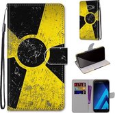 Voor Samsung Galaxy A5 2017 Gekleurde Tekening Cross Textuur Horizontale Flip PU Lederen Case met Houder & Kaartsleuven & Portemonnee & Lanyard (Gele en Zwarte Borden)