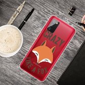 Voor Samsung Galaxy A02s Gekleurde tekening Clear TPU beschermhoesjes (Fox Head)