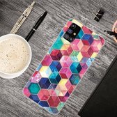 Voor Samsung Galaxy M51 schokbestendig geverfd transparant TPU beschermhoes (plant zes zijden)