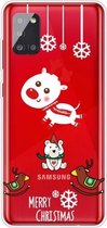 Voor Samsung Galaxy A71 Christmas Series Clear TPU beschermhoes (Trojan Bear Deer)