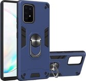 Voor Samsung Galaxy S10 Lite / A91 2 in 1 Armor Series PC + TPU beschermhoes met ringhouder (saffierblauw)