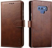 Voor Galaxy Note 9 GUSSIM zakelijke stijl horizontale flip lederen tas met houder & kaartsleuven & portemonnee (bruin)