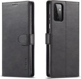 Voor Samsung Galaxy A72 5G LC.IMEEKE Kalfsstructuur Horizontale Flip Leren Case met Houder & Kaartsleuven & Portemonnee (Zwart)