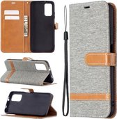 Voor Xiaomi Foco M3 Kleuraanpassing Denim Textuur Horizontale Flip Leren Case met Houder & Kaartsleuven & Portemonnee & Lanyard (Grijs)