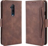 Voor OnePlus 7T Pro Wallet Style Skin Feel Kalfspatroon lederen hoes met aparte kaartsleuf (bruin)