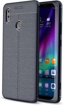 Litchi Texture TPU schokbestendig hoesje voor Huawei Honor Note 10 (marineblauw)