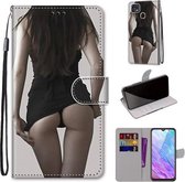 Voor ZTE Blade V2020 Smart Gekleurde Tekening Cross Textuur Horizontale Flip PU Lederen Case met Houder & Kaartsleuven & Portemonnee & Lanyard (Upskirt)