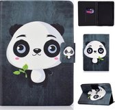 Gekleurde tekening Universal Voltage Craft Cloth TPU beschermhoes, met houder & slaap- / wekfunctie & kaartsleuven (Panda)