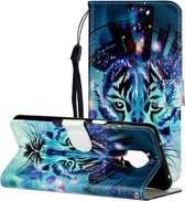 Voor Xiaomi Redmi Note 9 Pro / Note 9S / Note 9 Pro Max Olie Reliëf Gekleurd tekeningpatroon Horizontaal Flip PU lederen hoes met houder & kaartsleuven & portemonnee (Wolf)