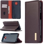 Voor Xiaomi Redmi Note 9 Pro 2 in 1 Afneembare Magnetische Horizontale Flip Lederen Case met Houder & Kaartsleuven & Portemonnee (Donkerbruin)