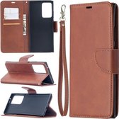 Voor Samsung Galaxy Note 20 Ultra Retro Lambskin Texture Pure Color Horizontale Flip PU Leather Case, met houder & kaartsleuven & portemonnee & lanyard (bruin)