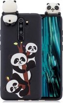 Voor Xiaomi Redmi Note 8 Pro schokbestendige cartoon TPU beschermhoes (drie panda's)