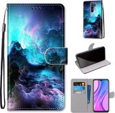 Voor Xiaomi Redmi 9 Gekleurde Tekening Cross Textuur Horizontale Flip PU Lederen Case met Houder & Kaartsleuven & Portemonnee & Lanyard (Kleurrijke Wolken)