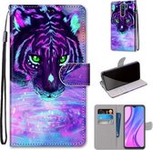 Voor Xiaomi Redmi 9 Gekleurde Tekening Cross Textuur Horizontale Flip PU Lederen Case met Houder & Kaartsleuven & Portemonnee & Lanyard (Tijger Drinkwater)