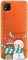 Voor Xiaomi Redmi 9C Christmas Series Transparante TPU beschermhoes (neem foto Bear Snowman)