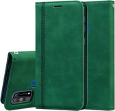 Voor Samsung Galaxy M31 Frosted Business Magnetische horizontale Flip PU lederen tas met houder & kaartsleuf & lanyard (groen)