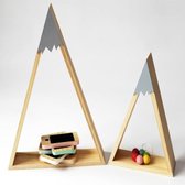 2 STKS Set Houten Sneeuwberg Driehoek Huisrek Kinderkamer Woondecoratie (Grijs)