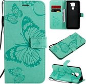Voor Xiaomi Redmi Note 9 / 10X 4G 3D Vlinders Embossing Patroon Horizontale Flip Leren Case met Houder & Kaartsleuf & Portemonnee (Groen)