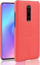 Schokbestendige krokodiltextuur pc + PU-hoes voor Xiaomi Redmi K20 / K20 Pro / Xiaomi Mi 9T / 9T Pro (rood)