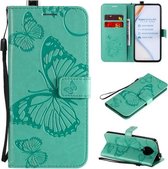 Voor Xiaomi Redmi K30 Pro 3D Vlinders Embossing Patroon Horizontale Flip Leren Case met Houder & Kaartsleuf & Portemonnee (Groen)