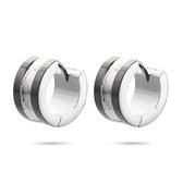 Boucles d'oreilles Twice As Nice en acier inoxydable, boucles d'oreilles, noir Noir