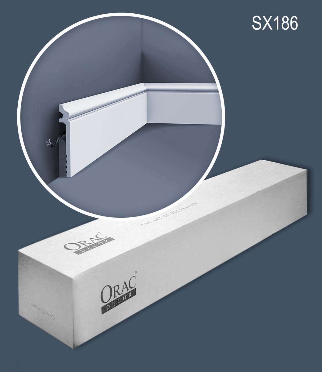 Orac Decor SX186-box LUXXUS CONTOUR 1 doos 16 stukken Plinte 32 m