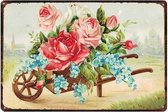 Retro Muur Decoratie uit Metaal Allerlei Bloemen 20x30cm DU-8894