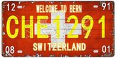 Retro Muur Decoratie uit Metaal Zwitserland 15x30cm DC-1131