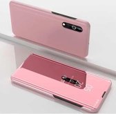 Voor LG Velvet 5G vergulde spiegel horizontale flip lederen tas met houder (roségoud)