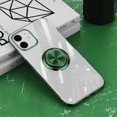 All-inclusive galvaniserende siliconen hoes met ringhouder voor iPhone 12/12 Pro (groen)