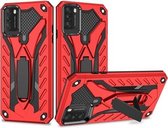 Voor Xiaomi Poco M3 schokbestendige TPU + pc-beschermhoes met houder (rood)