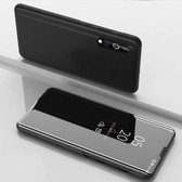 Voor Geschikt voor Xiaomi Redmi 9A vergulde spiegel horizontale flip lederen tas met houder (zwart)