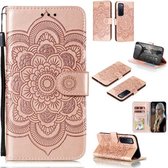 Voor Huawei nova 7 Mandala Embossing Patroon Horizontale Flip PU Leather Case met Houder & Kaartsleuven & Walle & Lanyard (Roze)