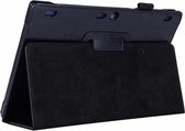 Litchi Texture horizontale flip effen kleur lederen tas met dubbelvouwbare houder voor Lenovo Tab2 A10-70 (zwart)