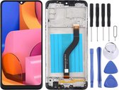 Lcd-scherm en digitizer volledige montage met frame voor Samsung Galaxy A20s (zwart)