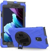 Voor Samsung Galaxy Tab active 3 T570 / T575 8.0 Schokbestendig Kleurrijk Silicone + PC Beschermhoes met Houder & Schouderriem & Handriem (Blauw)