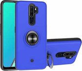 Voor OPPO A9 2020 2 in 1 pc + TPU beschermhoes met 360 graden roterende ringhouder (donkerblauw)