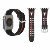Voor Apple Watch Series 3 & 2 & 1 42 mm Fashion lachend gezicht patroon siliconen horlogebandje (zwart + rood)