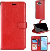 Voor Xiaomi Mi 10T Lite 5G Pure Color Horizontale Flip PU lederen tas met houder & kaartsleuven & portemonnee & fotolijst (rood)