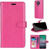 Voor Nokia 3.4 Pure Color Horizontale Flip PU lederen tas met houder & kaartsleuven & portemonnee & fotolijst (Rose Red)