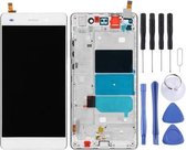 Huawei P8 Lite LCD-scherm en Digitizer volledige montage met frame (wit)