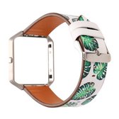 Voor Fitbit Blaze lederen vervangende horlogeband (groen blad)