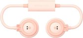 Cartoon ondraaglijk konijn hangende nekventilator USB mini buitensporten draagbare luie ventilator (roze)