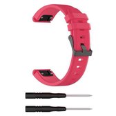 Voor Garmin Fenix5 (22 mm) siliconen vervangende polsband horlogeband (rose rood)