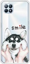 Voor OPPO Reno4 SE Gekleurde tekening Clear TPU Cover Beschermhoes (Pinch Face Dog)