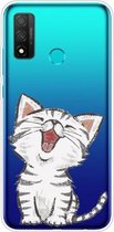 Voor Huawei P smart 2020 schokbestendig geverfd TPU beschermhoes (lachende kat)