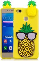 Voor Huawei P9 Lite 3D Cartoon patroon schokbestendig TPU beschermhoes (grote ananas)
